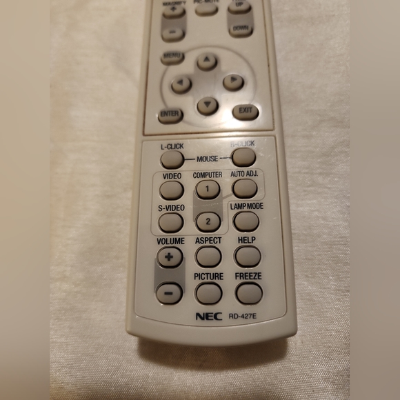 NEC Projector Remote Control No Back RD-427E for VT440 VT48 VT57 Genuine Tested - Picture 2 of 3